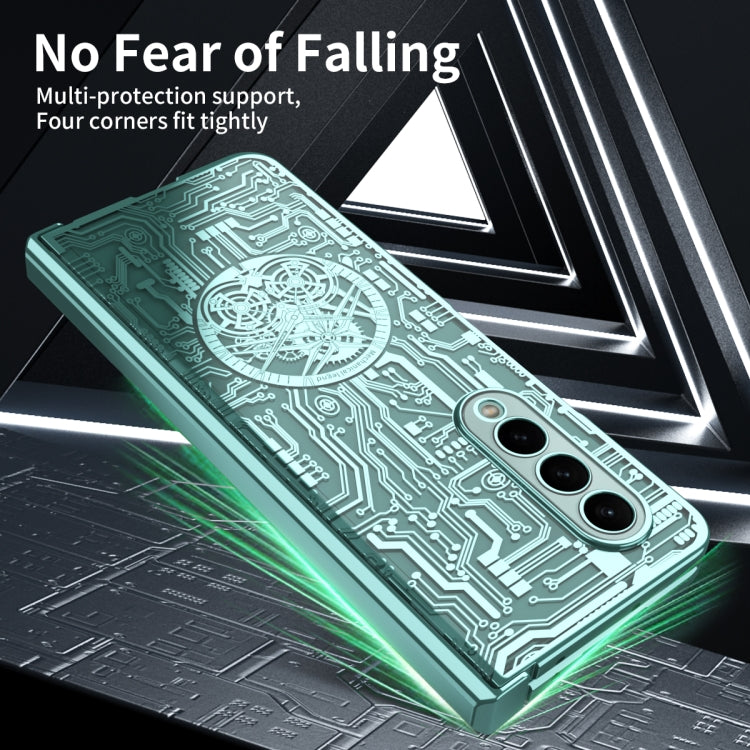For Samsung Galaxy Z Fold3 5G Mechanical Legend Integrated Electroplating All-inclusive Phone Case(Green) - Galaxy Phone Cases by buy2fix | Online Shopping UK | buy2fix