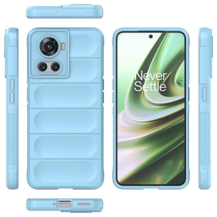 For OnePlus 10R 5G Global Magic Shield TPU + Flannel Phone Case(Light Blue) - OnePlus Cases by buy2fix | Online Shopping UK | buy2fix