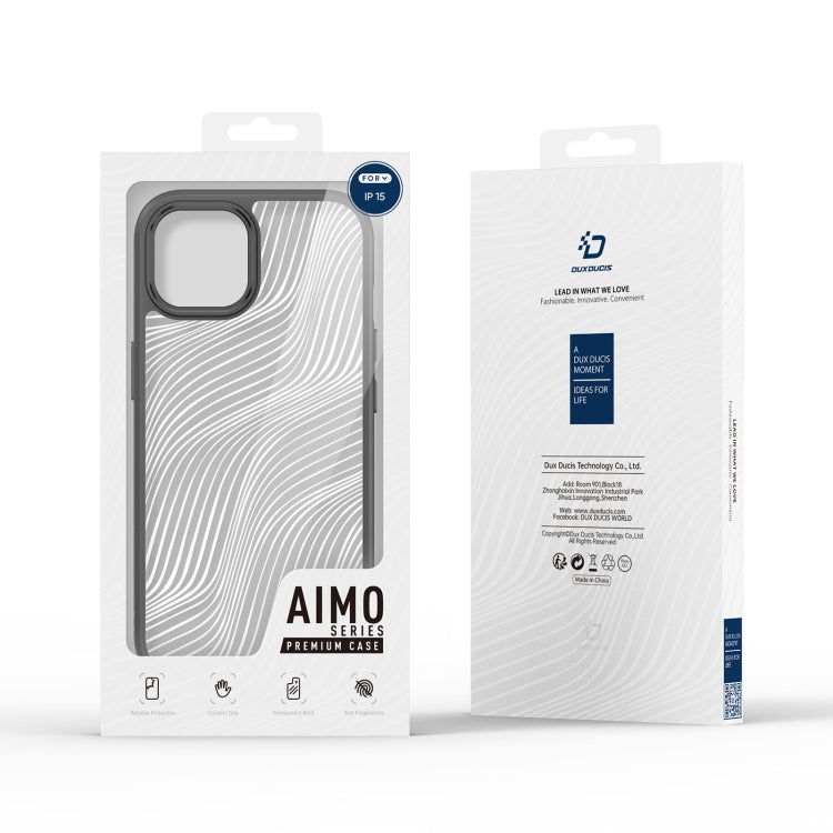 For iPhone 15 DUX DUCIS Aimo Series Frosted Feel Phone Case(Black) by DUX DUCIS