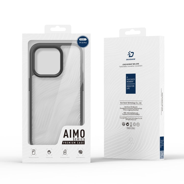 For iPhone 15 Pro DUX DUCIS Aimo Series Frosted Feel Phone Case(Black) by DUX DUCIS