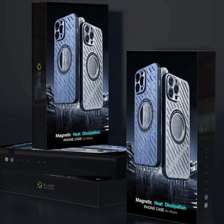 For iPhone 14 Pro R-JUST RJ57 CD Pattern MagSafe Cooling Phone Case(Blue) by R-JUST