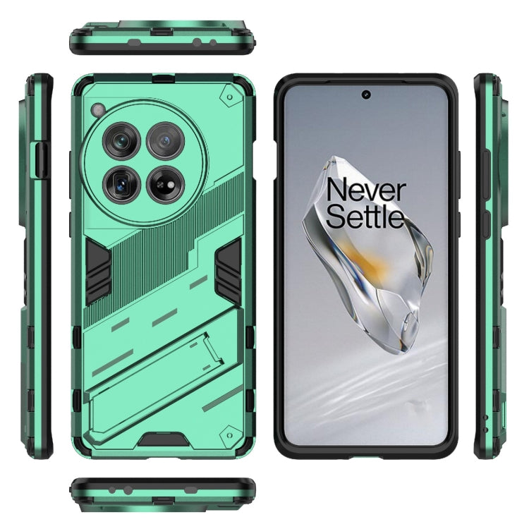 For OnePlus 12 5G Punk Armor 2 in 1 PC + TPU Phone Case with Holder(Green) - OnePlus Cases by buy2fix | Online Shopping UK | buy2fix