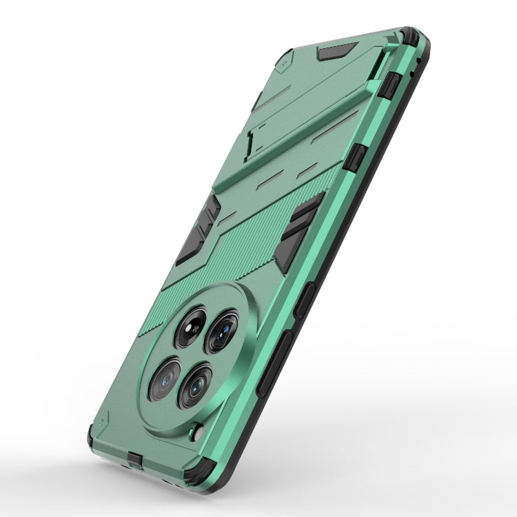 For OnePlus 12 5G Punk Armor 2 in 1 PC + TPU Phone Case with Holder(Green) - OnePlus Cases by buy2fix | Online Shopping UK | buy2fix