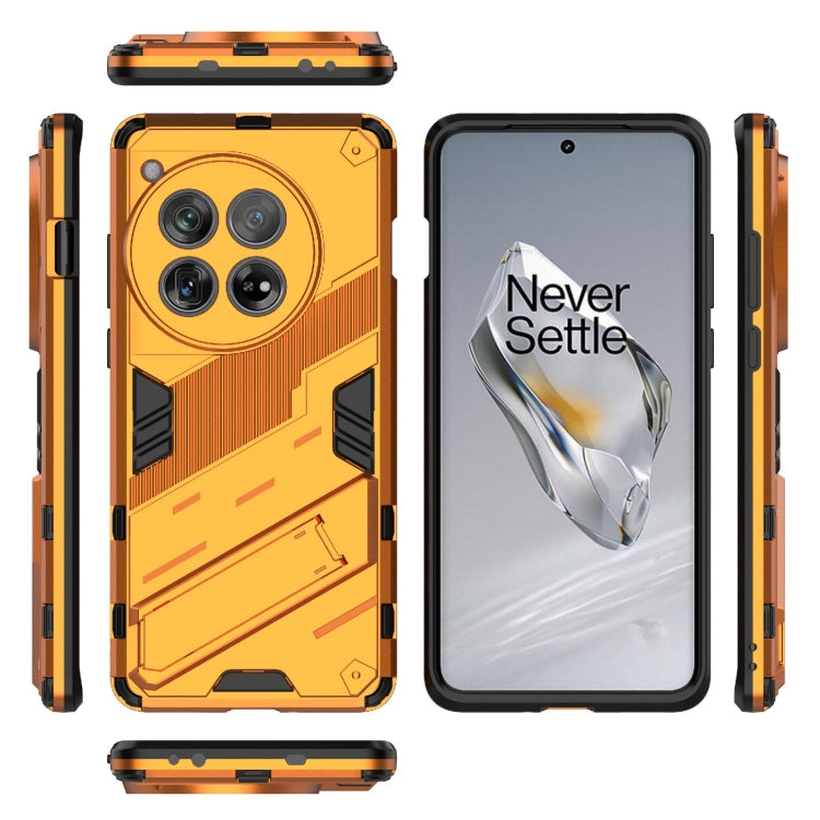 For OnePlus 12 5G Punk Armor 2 in 1 PC + TPU Phone Case with Holder(Orange) - OnePlus Cases by buy2fix | Online Shopping UK | buy2fix