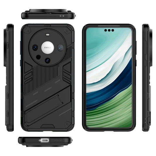 For Huawei Mate 60 Pro Punk Armor 2 in 1 PC + TPU Phone Case with Holder(Black) by buy2fix