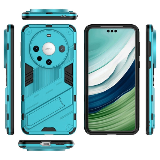 For Huawei Mate 60 Pro Punk Armor 2 in 1 PC + TPU Phone Case with Holder(Blue) by buy2fix