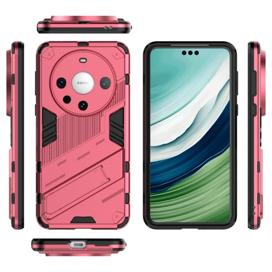 For Huawei Mate 60 Pro Punk Armor 2 in 1 PC + TPU Phone Case with Holder(Light Red) by buy2fix