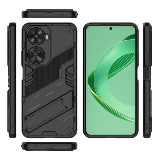 For Huawei nova 11 SE Punk Armor 2 in 1 PC + TPU Phone Case with Holder(Black) by buy2fix