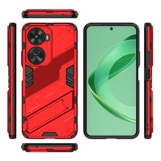 For Huawei nova 11 SE Punk Armor 2 in 1 PC + TPU Phone Case with Holder(Red) by buy2fix