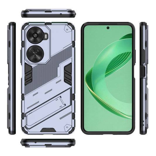 For Huawei nova 11 SE Punk Armor 2 in 1 PC + TPU Phone Case with Holder(Grey) by buy2fix