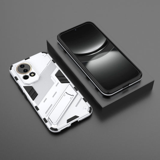 For Huawei nova 12 5G Punk Armor 2 in 1 PC + TPU Phone Case with Holder(White) by buy2fix