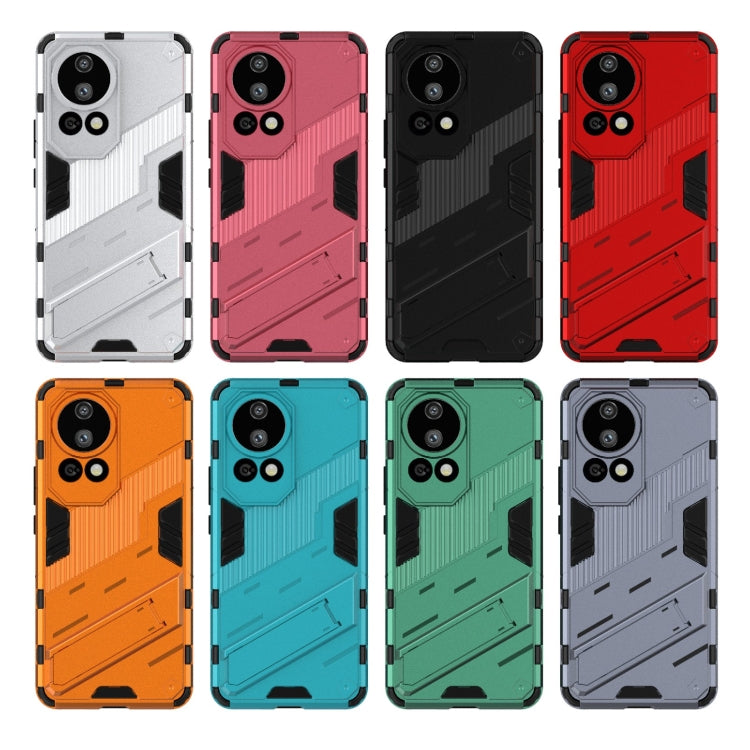 For Huawei nova 12 Pro Punk Armor 2 in 1 PC + TPU Phone Case with Holder(Light Red) by buy2fix