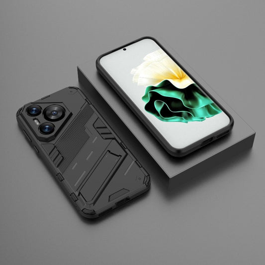 For Huawei Pura 70 Punk Armor 2 in 1 PC + TPU Phone Case with Holder(Black) by buy2fix
