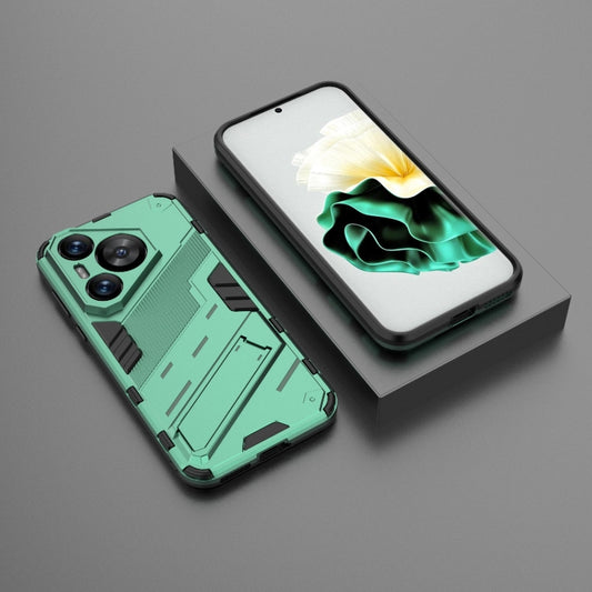 For Huawei Pura 70 Punk Armor 2 in 1 PC + TPU Phone Case with Holder(Green) by buy2fix