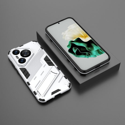For Huawei Pura 70 Punk Armor 2 in 1 PC + TPU Phone Case with Holder(White) by buy2fix