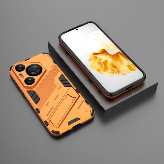 For Huawei Pura 70 Pro / 70 Pro+ Punk Armor 2 in 1 PC + TPU Phone Case with Holder(Orange) by buy2fix