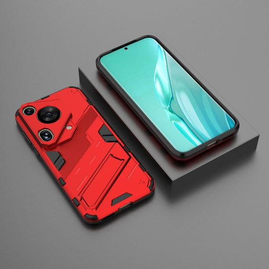 For Huawei Pura 70 Ultra Punk Armor 2 in 1 PC + TPU Phone Case with Holder(Red) by buy2fix