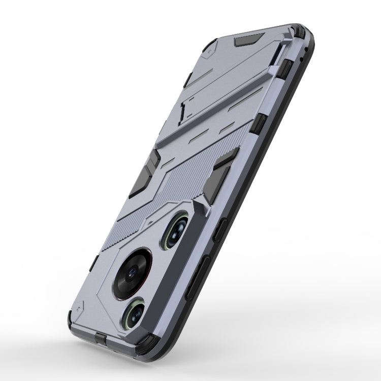 For Huawei Pura 70 Ultra Punk Armor 2 in 1 PC + TPU Phone Case with Holder(Grey) - Huawei Cases by buy2fix | Online Shopping UK | buy2fix