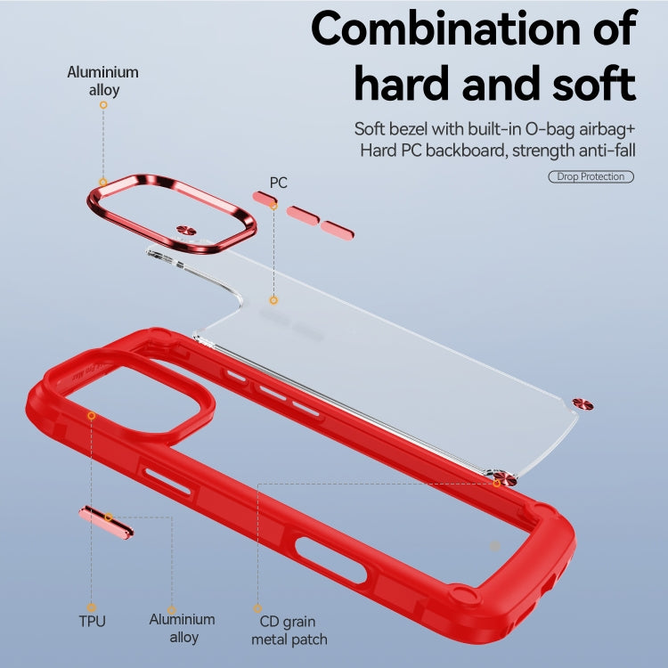 For iPhone 16 Pro Max TPU + PC Lens Protection Phone Case(Red) by buy2fix