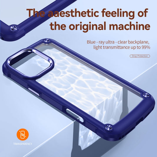 For iPhone 16 Pro Max TPU + PC Lens Protection Phone Case(Blue) by buy2fix
