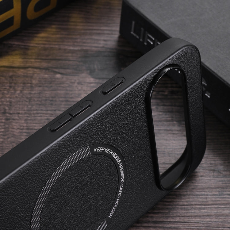 For Google Pixel 9 Pro Magsafe Magnetic Ring Leather Texture Phone Case(White) by buy2fix