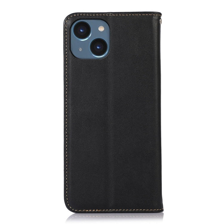 For iPhone 15 KHAZNEH Nappa Top Layer Cowhide Leather Phone Case(Black) - iPhone 15 Cases by buy2fix | Online Shopping UK | buy2fix