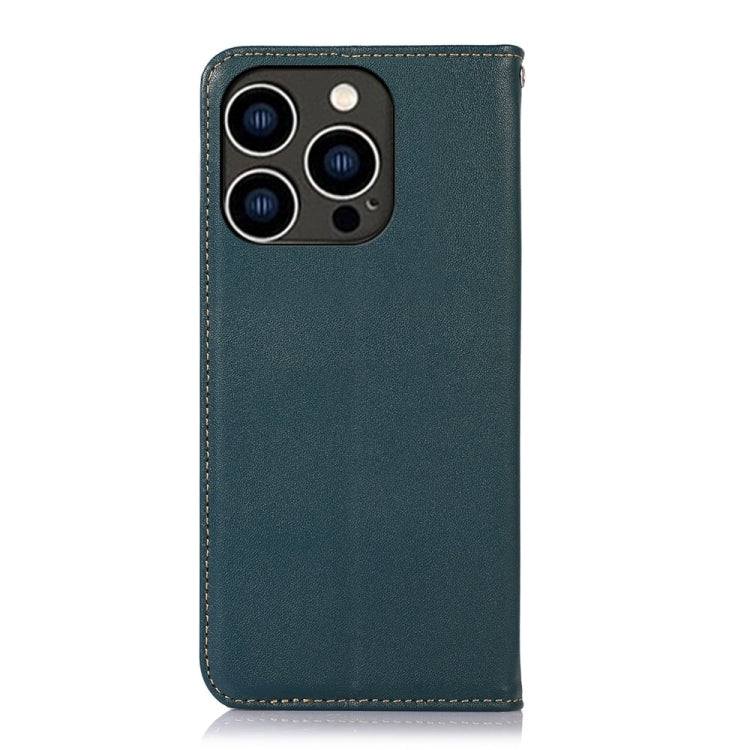 For iPhone 15 Pro KHAZNEH Nappa Top Layer Cowhide Leather Phone Case(Green) - iPhone 15 Pro Cases by buy2fix | Online Shopping UK | buy2fix