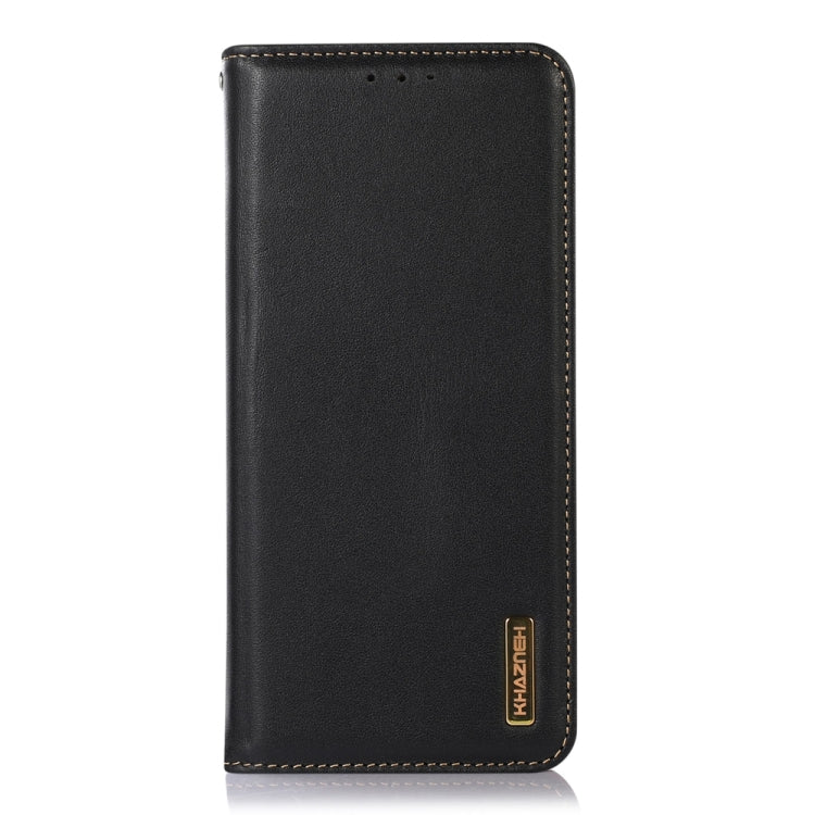 For iPhone 15 Pro KHAZNEH Nappa Top Layer Cowhide Leather Phone Case(Black) - iPhone 15 Pro Cases by buy2fix | Online Shopping UK | buy2fix