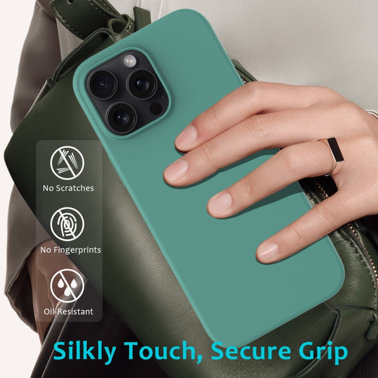 For iPhone 16 Pro Solid Color Silicone Phone Case(Pine Needle Green) by buy2fix