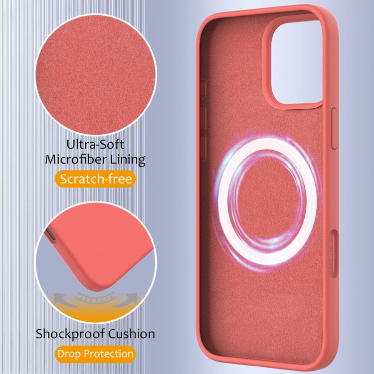 For iPhone 16 Pro Max Shockproof Silicone Magsafe Phone Case(Pink Orange) by buy2fix