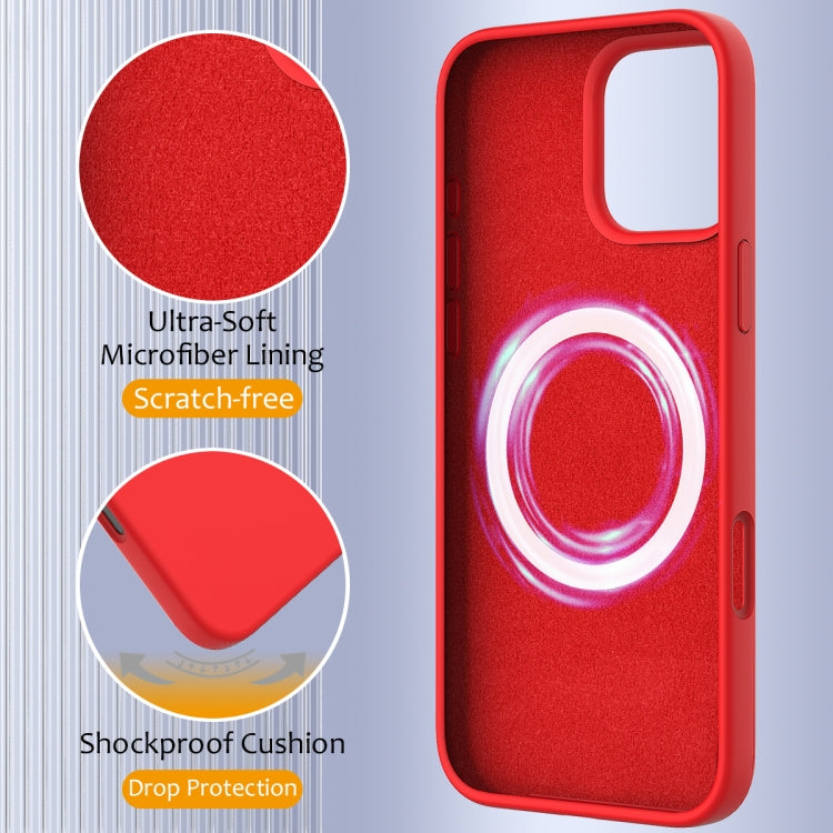 For iPhone 16 Pro Max Shockproof Silicone Magsafe Phone Case(Red) by buy2fix