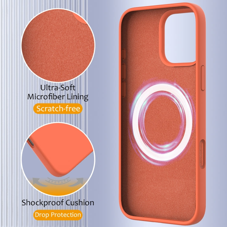For iPhone 16 Pro Shockproof Silicone Magsafe Phone Case(Gold Orange) by buy2fix