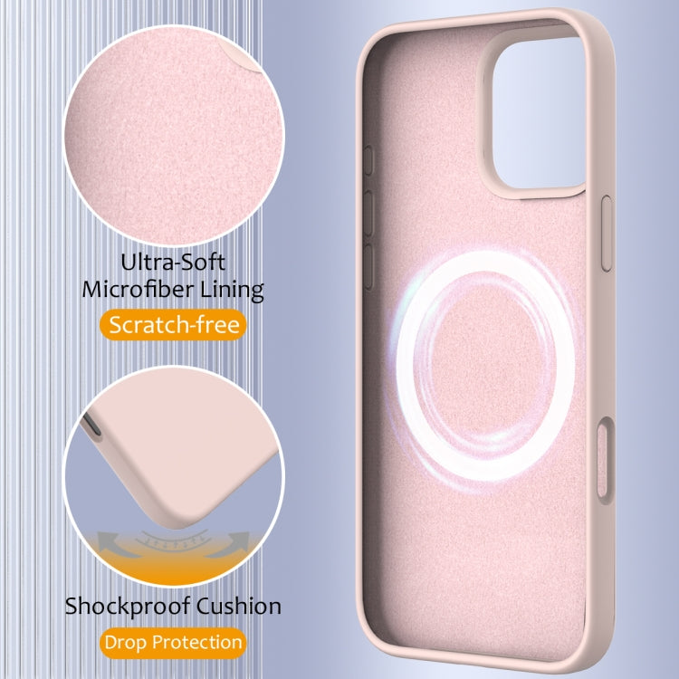 For iPhone 16 Pro Shockproof Silicone Magsafe Phone Case(Sand Pink) by buy2fix