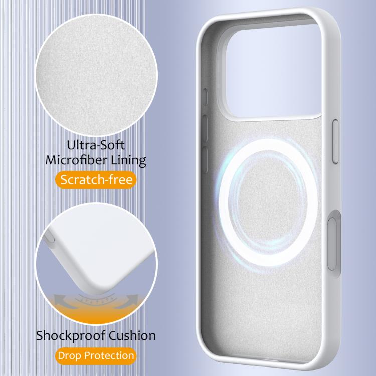 For iPhone 17 Pro Max Shockproof Silicone Magsafe Phone Case(White) - iPhone 17 Pro Max Cases by buy2fix | Online Shopping UK | buy2fix