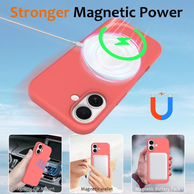 For iPhone 17 Shockproof Silicone Magsafe Phone Case(Pink Orange) - iPhone 17 Cases by buy2fix | Online Shopping UK | buy2fix