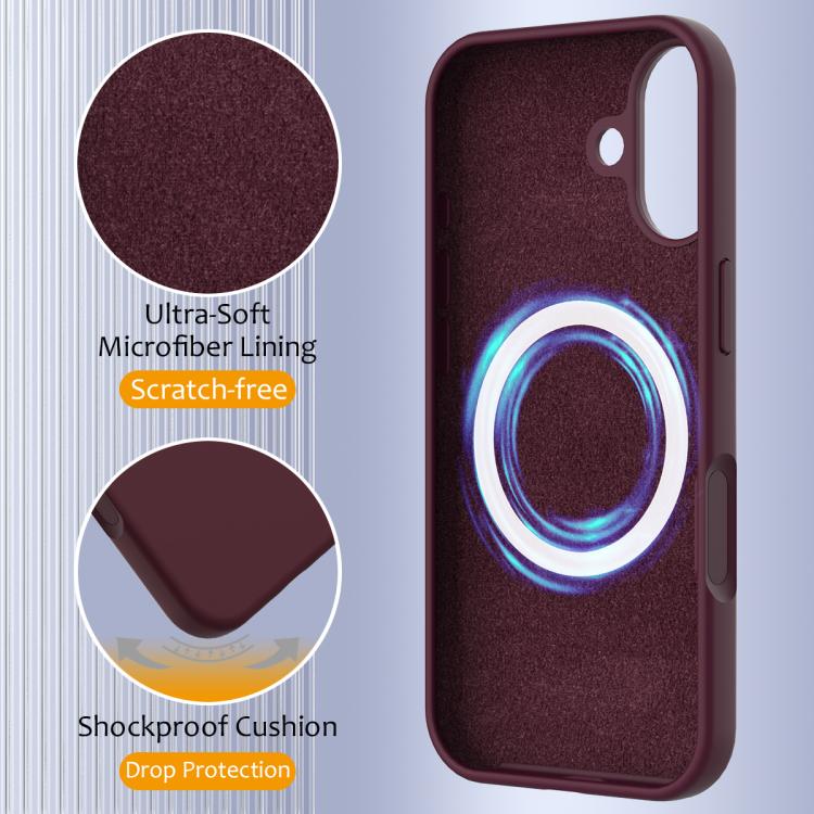 For iPhone 17 Shockproof Silicone Magsafe Phone Case(Plum Color) - iPhone 17 Cases by buy2fix | Online Shopping UK | buy2fix