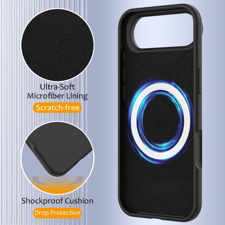 For iPhone Air Shockproof Silicone Magsafe Phone Case(Black) - iPhone Air Cases by buy2fix | Online Shopping UK | buy2fix