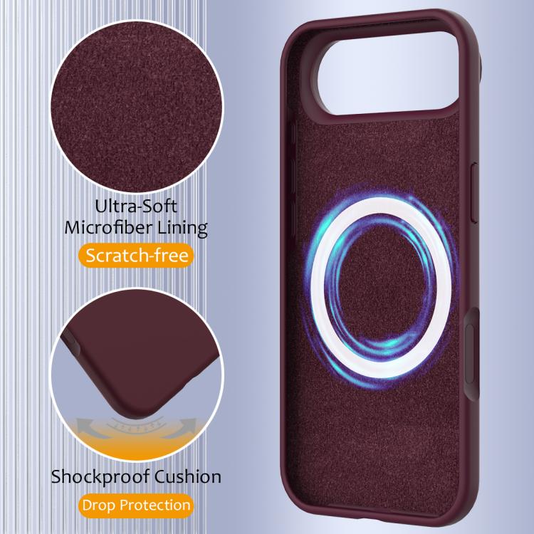 For iPhone Air Shockproof Silicone Magsafe Phone Case(Plum Color) - iPhone Air Cases by buy2fix | Online Shopping UK | buy2fix