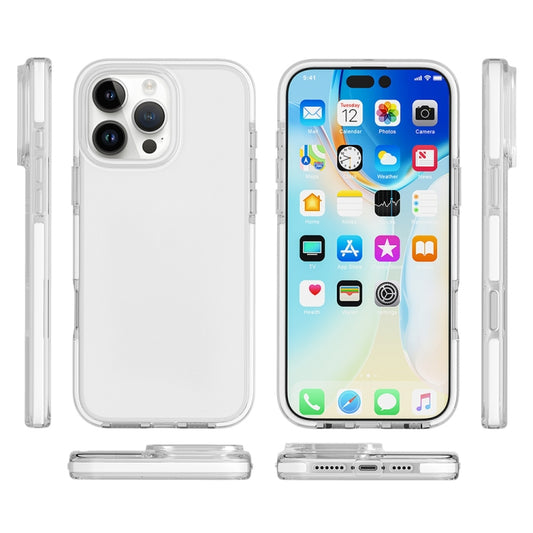 For iPhone 16 Pro Two-color Shockproof High Transparency TPU Phone Case(White) by buy2fix