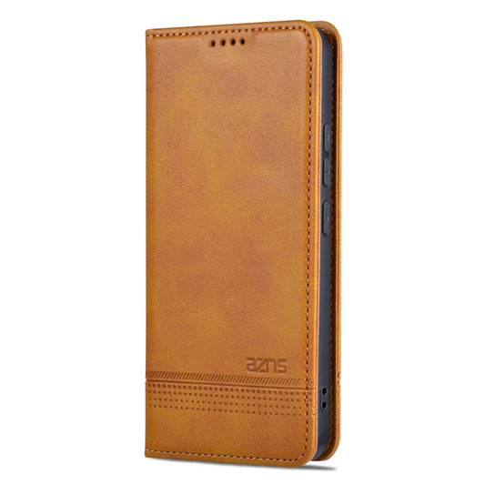 For Xiaomi 14 AZNS Magnetic Calf Texture Flip Leather Phone Case(Light Brown) by AZNS