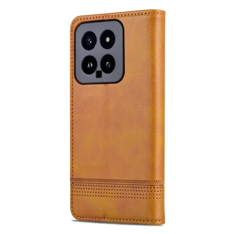 For Xiaomi 14 AZNS Magnetic Calf Texture Flip Leather Phone Case(Light Brown) - Xiaomi Cases by AZNS | Online Shopping UK | buy2fix