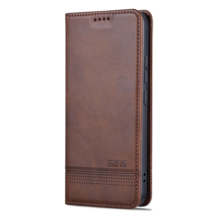 For Xiaomi 14 AZNS Magnetic Calf Texture Flip Leather Phone Case(Dark Brown) - Xiaomi Cases by AZNS | Online Shopping UK | buy2fix