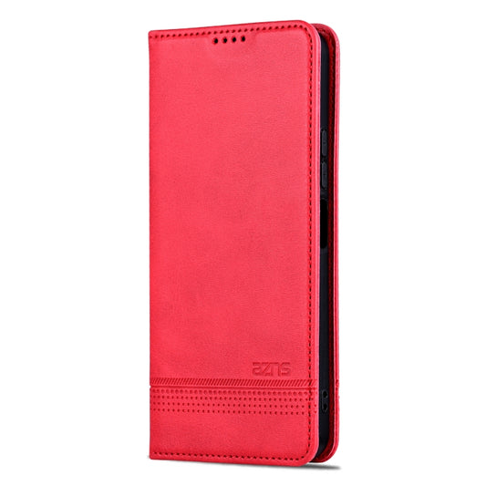 For Xiaomi Redmi 13C / Poco C65 AZNS Magnetic Calf Texture Flip Leather Phone Case(Red) by AZNS