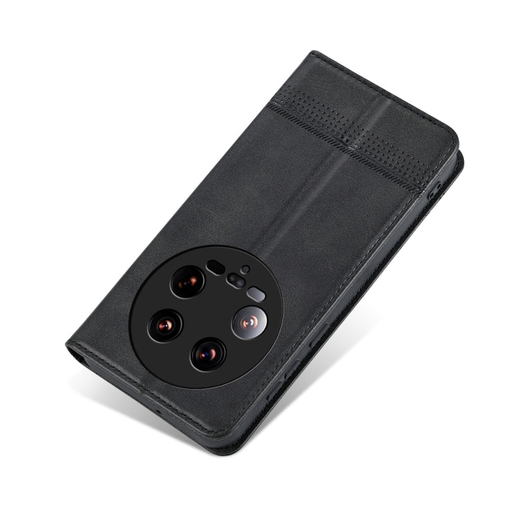 For Xiaomi 14 Ultra AZNS Magnetic Calf Texture Flip Leather Phone Case(Black) by AZNS