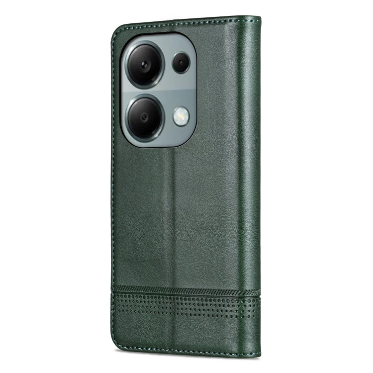 For Xiaomi Redmi Note 13 Pro 4G AZNS Magnetic Calf Texture Flip Leather Phone Case(Dark Green) - Xiaomi Cases by AZNS | Online Shopping UK | buy2fix