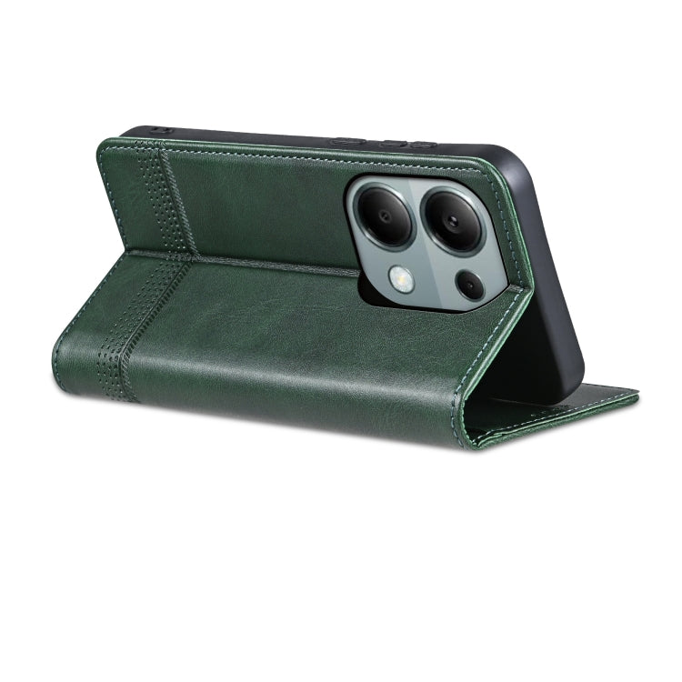 For Xiaomi Redmi Note 13 Pro 4G AZNS Magnetic Calf Texture Flip Leather Phone Case(Dark Green) - Xiaomi Cases by AZNS | Online Shopping UK | buy2fix