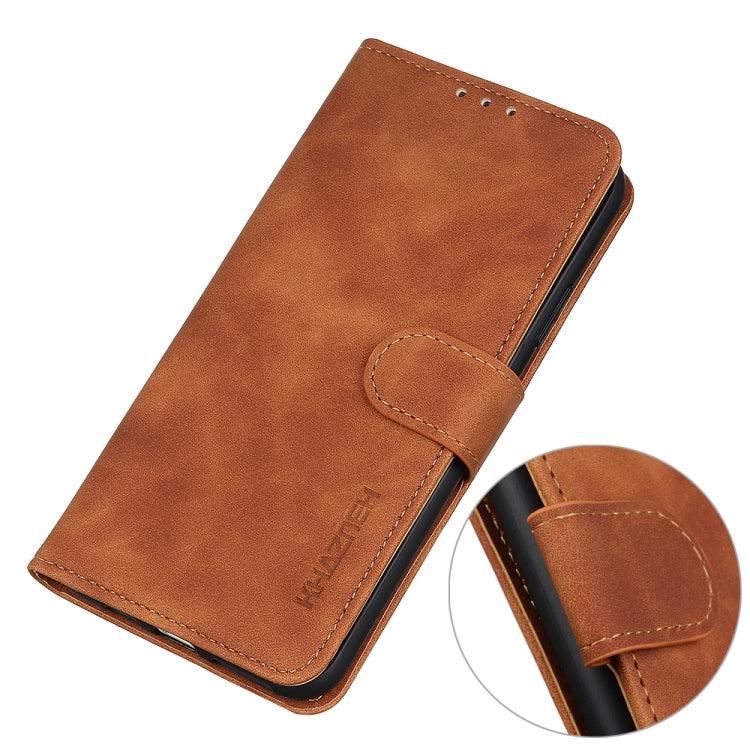 For iPhone 16 Plus KHAZNEH Retro Texture Leather Phone Case(Brown) by buy2fix