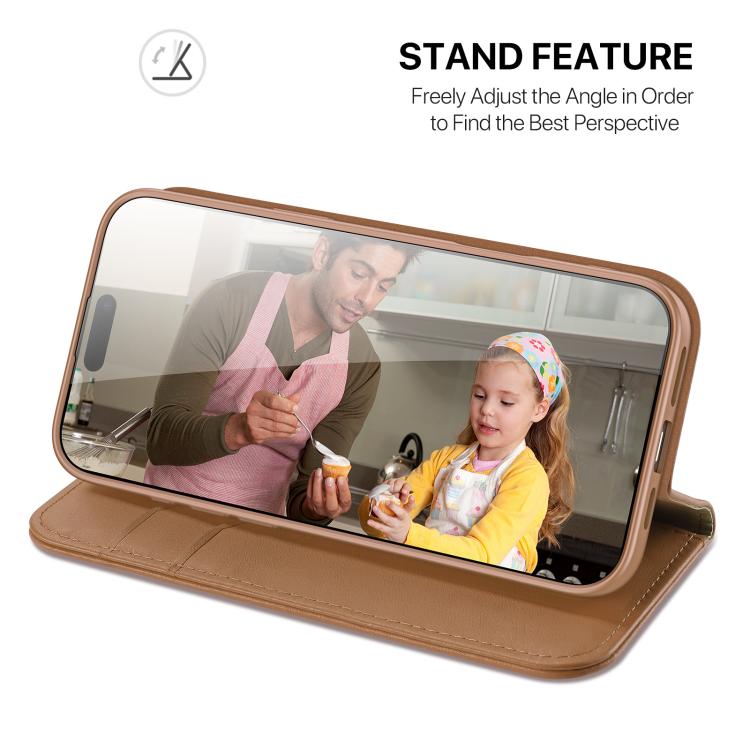 For iPhone 17 Pro Max DUX DUCIS Hivo Series Cowhide + PU + TPU Flip Phone Case(Brown) - iPhone 17 Pro Max Cases by DUX DUCIS | Online Shopping UK | buy2fix