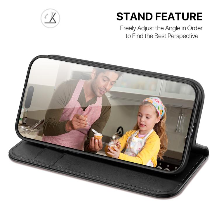 For iPhone 17 Pro DUX DUCIS Hivo Series Cowhide + PU + TPU Flip Phone Case(Black) - iPhone 17 Pro Cases by DUX DUCIS | Online Shopping UK | buy2fix