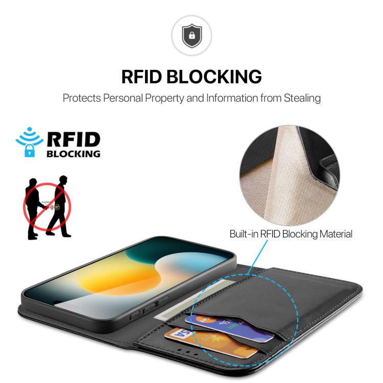 For iPhone 17 DUX DUCIS Hivo Series Cowhide + PU + TPU Flip Phone Case(Black) - iPhone 17 Cases by DUX DUCIS | Online Shopping UK | buy2fix